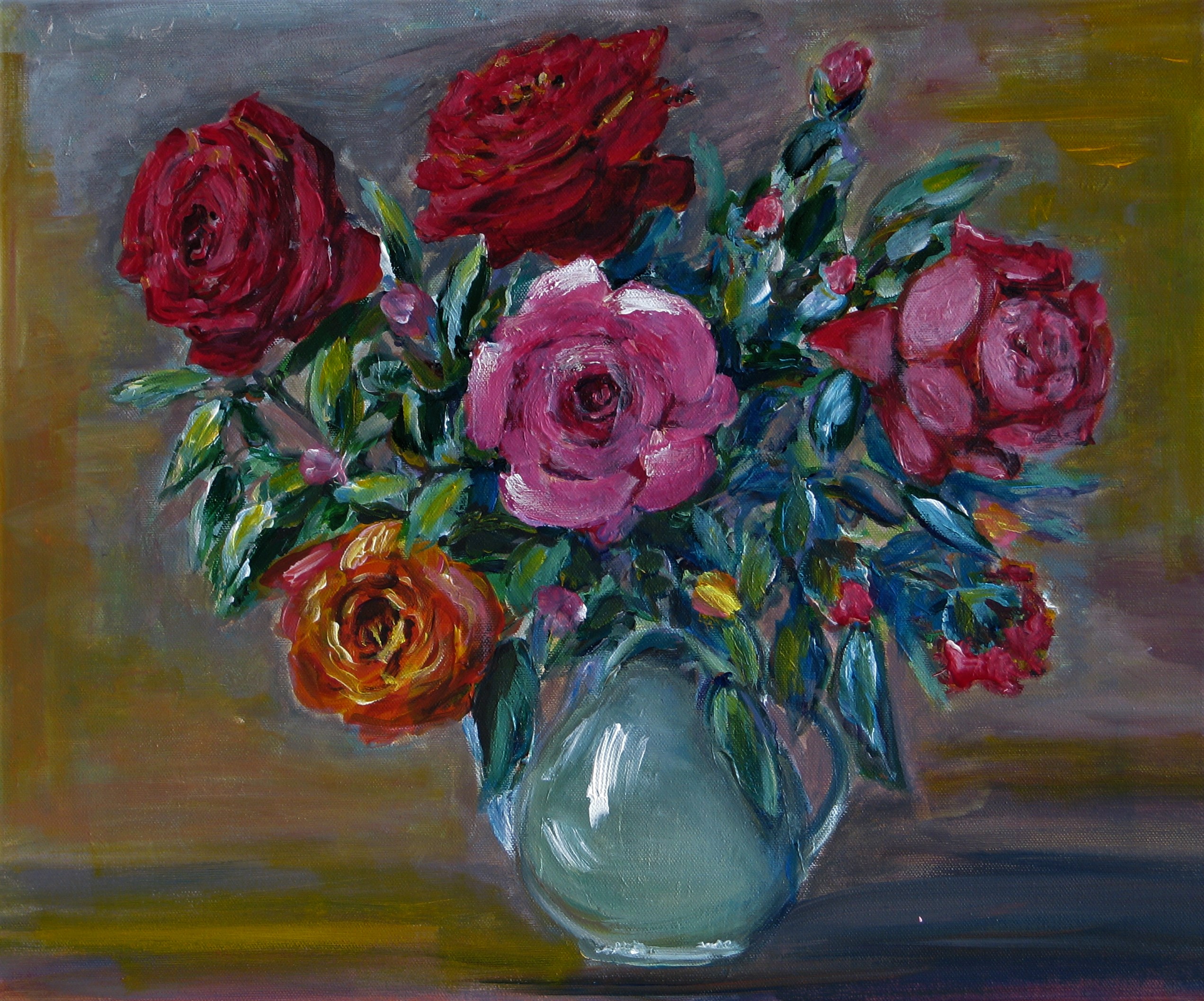 “Roses”, acrylic on canvas, 70 x 60 cm