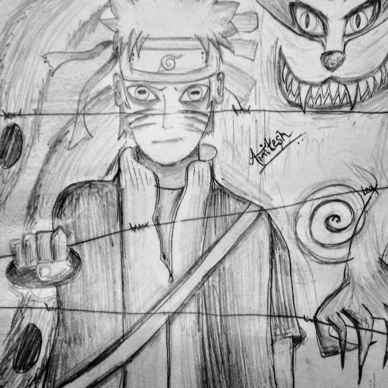 Lexica - Naruto drawing only with pencil, sketch